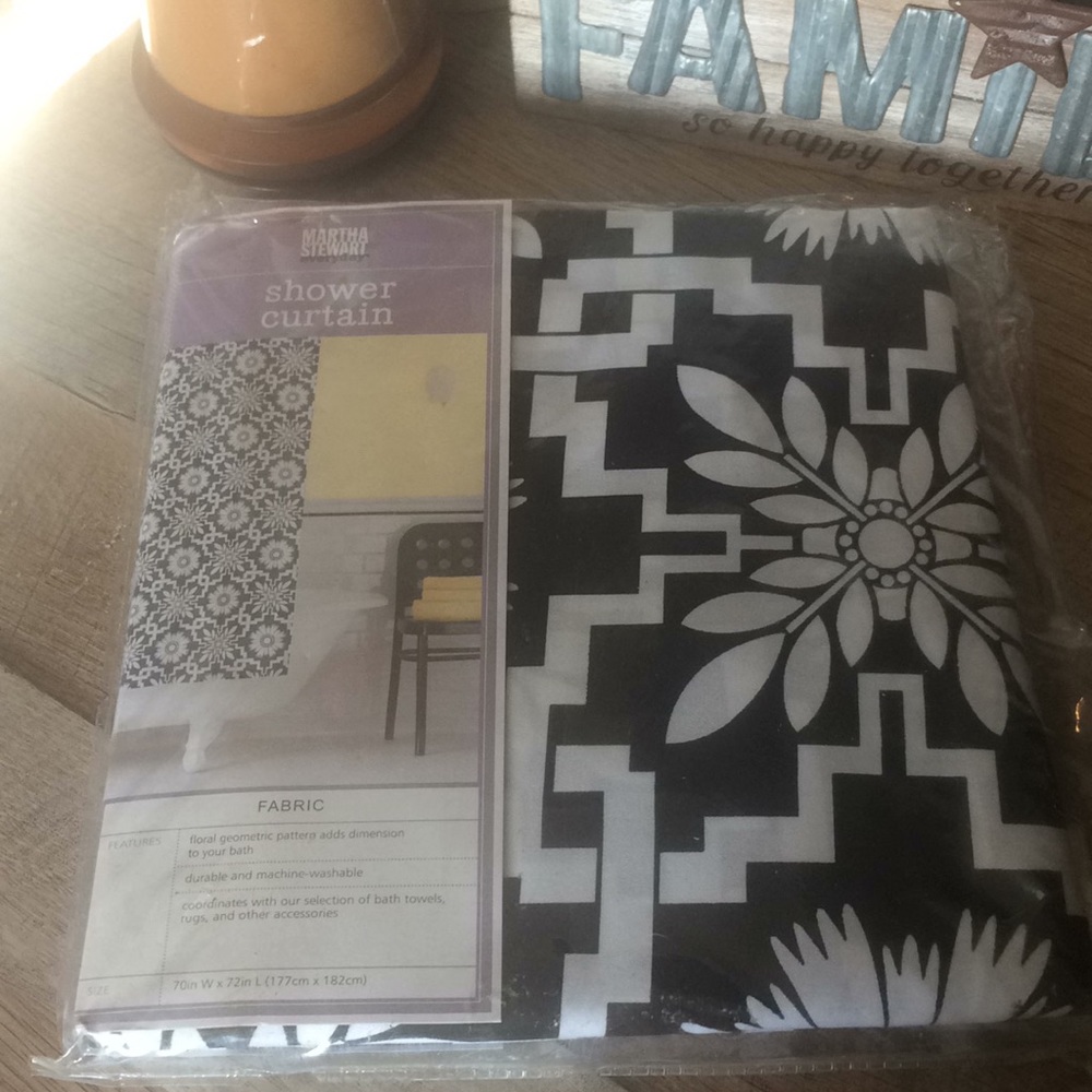 Floral geometric pattern shower curtain